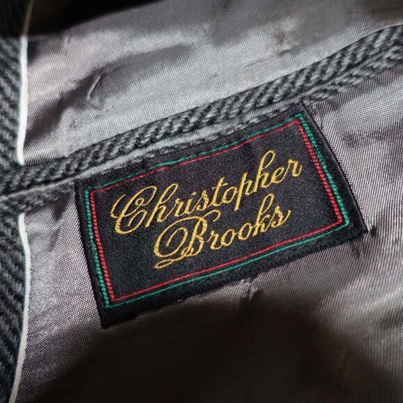 Christopher Brooks Men's Tweed Herringbone Sport Coat Size 42 Regular Gray 42R - Picture 7 of 8